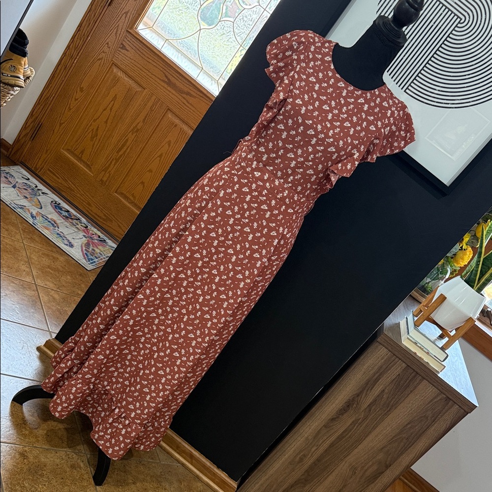 Boheme Red Floral Maxi Dress
